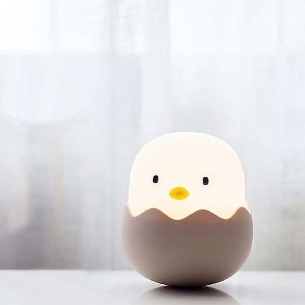 Eggshell Silicone Night Light Led Charging Intelligent Induction Children's Bedside Lamp Bright White