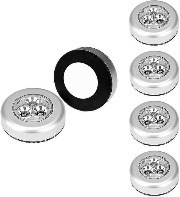6 Pack Led Battery-powered Wireless Night Light Stick Tap Touch Lamp White