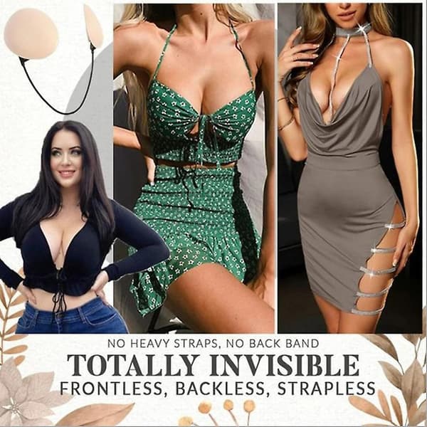 Womens Deep Push-up Frontless Bra Kit Frontless Backless Strapless Hidden Bra Color 2