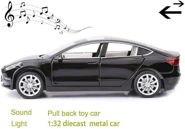 Model 3 painevalettu metalliauto lelu lapsille Black