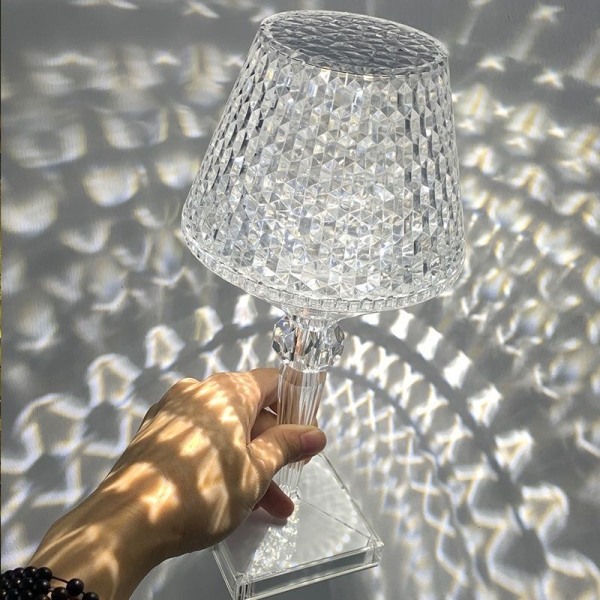 Diamantkrystal Bordlampe Soveværelse Sengelampe Suspenderet Linje Atmosfære Lampe RGB 16color 12hours