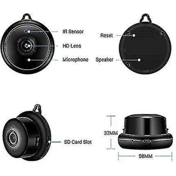1080p Wide Angle Usb Camera Mini Cctv Camera Usb Camera Mini Web Camera For Surveillance System(black)