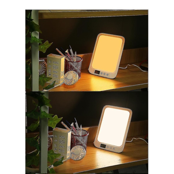 10.000 Lux Lys Terapi Lampe, Lys Terapi Lampe Med 3 Farver Og 6 Lysstyrke Niveauer, Til Sæsonbestemt Depression, Med Timer Og Display, Berøringsstyring