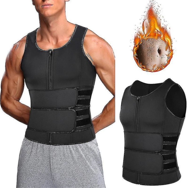 Men Shapewear Waist Trainer Sweat Vest Sauna Suit Workout Shirt Slimming Body Shaper For Weight Loss 3XL