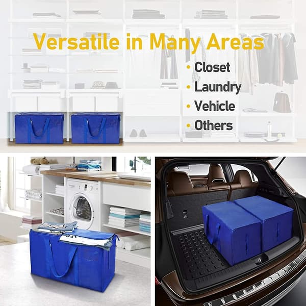'2 Pack Extra Large Heavy-Duty  Moving Bags with Zippers & Carrying Handles, for Space Saving