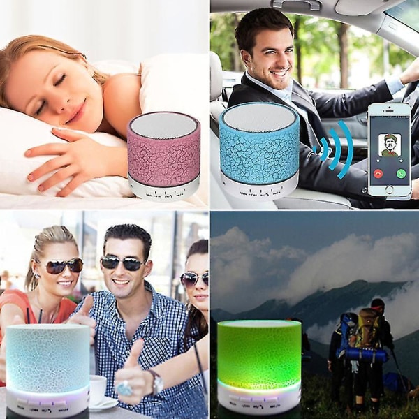 Kannettava langaton kaiutin USB U -levyportilla ja muistikorttipaikalla LED-stereokaiutin Subwoofer-audiosoitin Sound Box (pinkki)