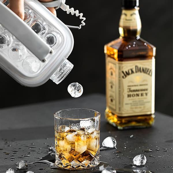 Reusable Silicon Clear Ball Ice Maker Maker Mold Bottle Kettle 2 In 1 Portable Ice Ball Maker Pink