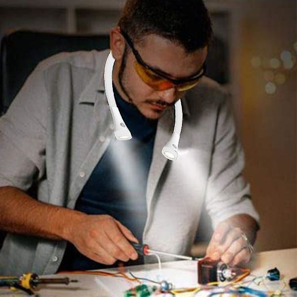 Led Book Light Rechargeable Neck Reading Light, With Flexible Arm