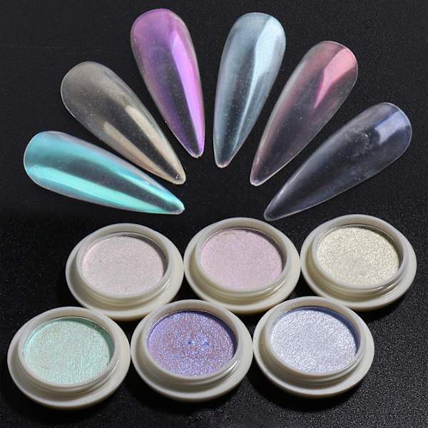 2g Mirror Effect Nail Aurora Powder Persistent With Brush Solid Chrome Manicure Art Decorations Rubbing Dust For Female 6