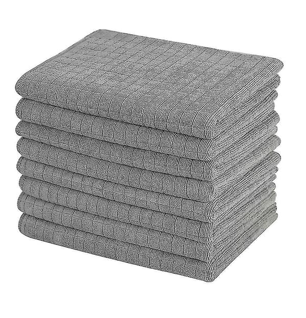 8 Pcs Household Floor Glass Cleaning Cloth, Microfiber Towel gray