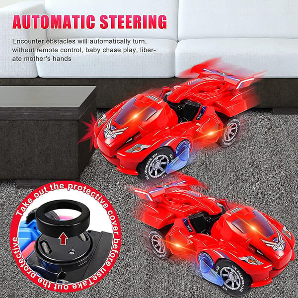Transforming Dinosaur Toy, 2 In 1 Automatic Dinosaur Transformer Toy Red