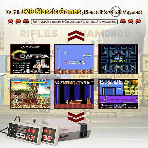 620 Built-in Mini Classic Nes Game Console W/ 2 Controllers Retro Kid Gift EU Plug