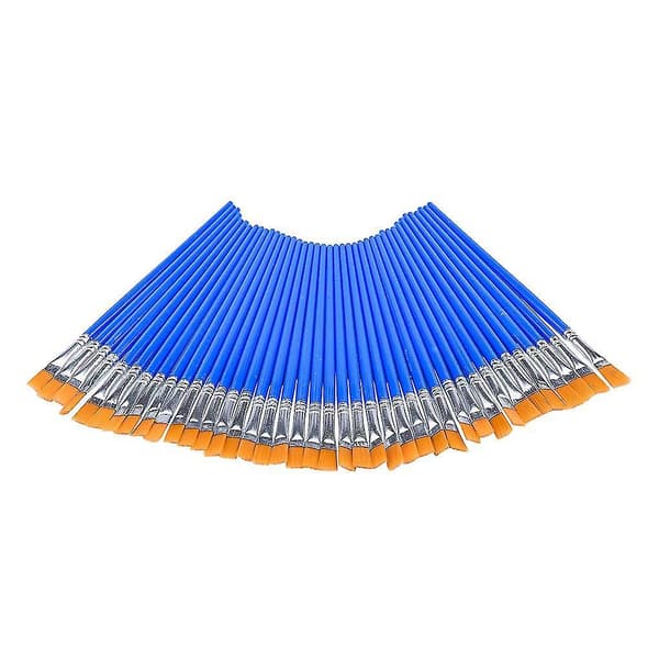 100 Flat Paint Brushes, Small Brushes In Bulk, For Detailed Painting
