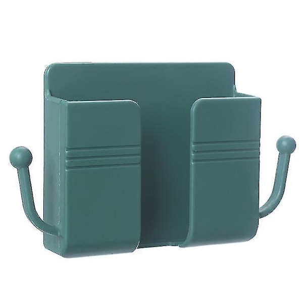 2pcs Wall Mounted Mobile Phone Holder Charging Stand Rack Shelf Self Adhesive Mounts Green