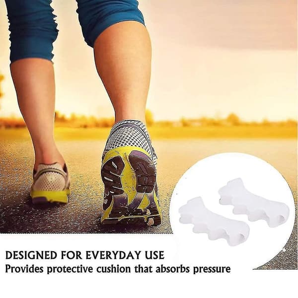 4 Pcs Toe Separators For Overlapping Toes And Restore Crooked Toes White