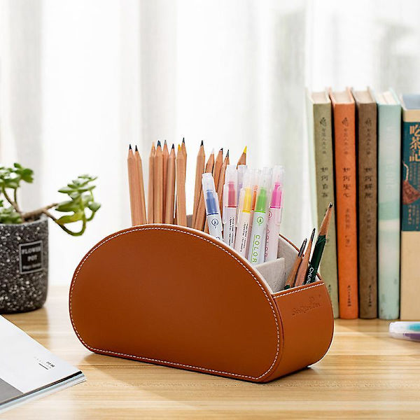 Desk Organizer With 5 Compartment Holder For Remote Control Controllers Desktop Gadgets 21.5*7*11.5cm (gray)