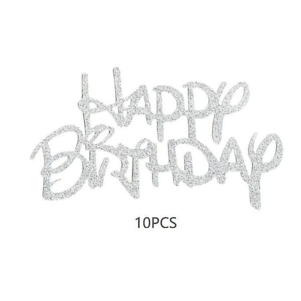 10pcs Glitter Cardstock Happy Birthday Cake Topper Bling Decoration Baby Shower Kids Birthday Party Favor Wedding Dessert Decor 23