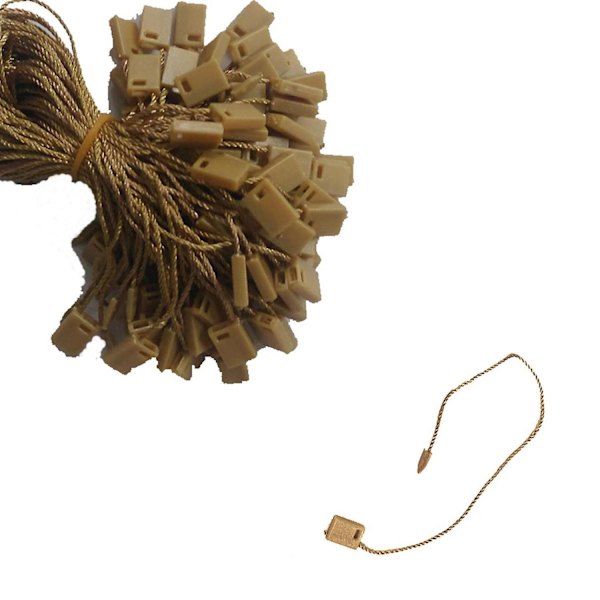 100pcs Nylon String Hang Tag Fasteners Gold 100 pcs