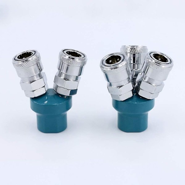 2 Way Quick Connector Air Compressor Multi Hose Manifold Coupler Fitting Pneumatic Tools
