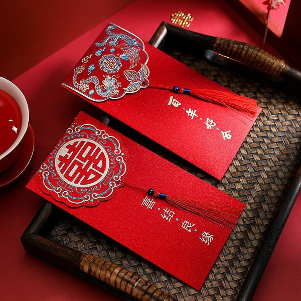 2022 Red Envelope New Year Hot Stamping Creative Red Spring Festival Wedding Wu Jia Zhi Xi