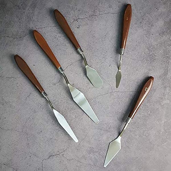 Cake Cream Spatula 5 Pieces/set Stainless Steel Frosting Spatula Baking Pastry Tool Mixing Scraper Set Cake Decorating Scraper Cream Toner Tool