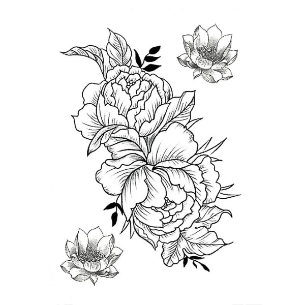 Fashion Tattoo Sticker Temporary Black Roses Design Full Flower Arm Big Fake Tattoo Sticker Body Art Decal Qinhai 8