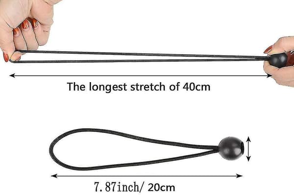 30 stk. Elastisk Strammer, Gummistrikk med Kule, For Presenning