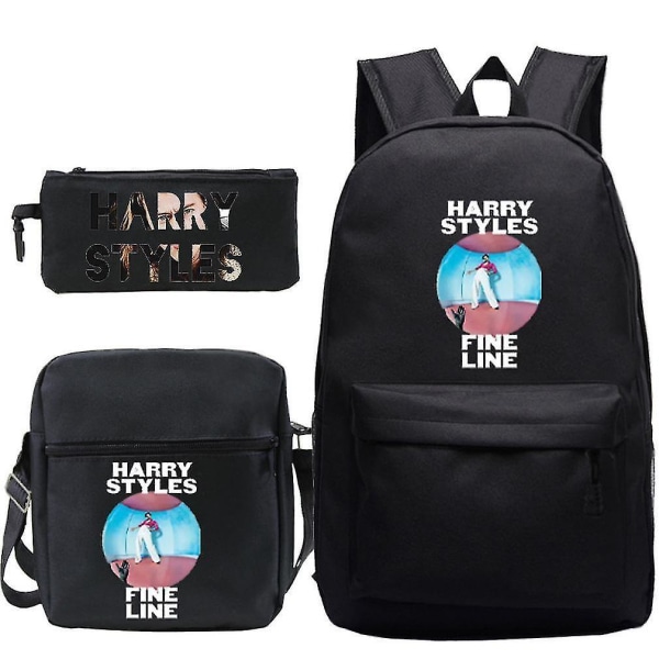 3pcs/set Harry Styles Satchel Anime Casual School Bag Backpack With Pencil Bag Lunch Bag