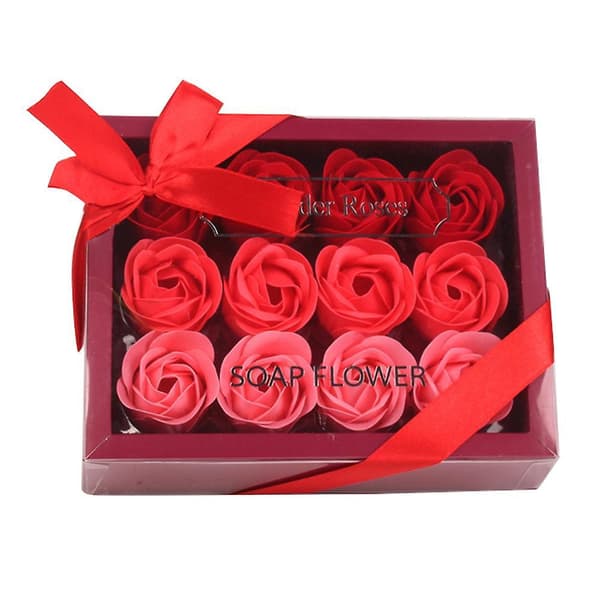 12Pcs Rose Soap Flower Handmade Rose Scented Bath Soap Purple