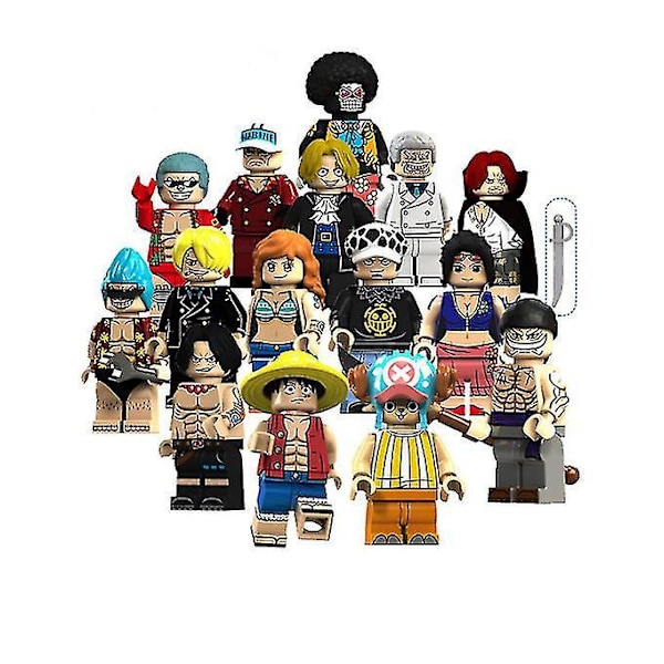 15 stk. One Piece Samlet Byggeklods Mini Legetøj