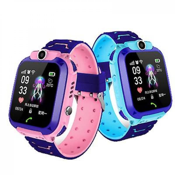 Q12 Children's Smart Waterproof Positioning Phone Watch Two-way Call Touch Screen Camera One-key Call For Help Pink