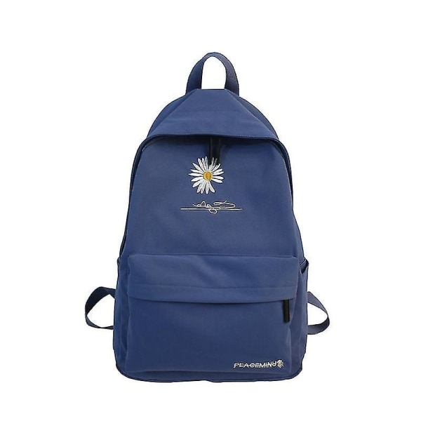 New Solid Backpack Girl School Bags For Teenage School Bag Nylon Daisy Printing Bag Black blue