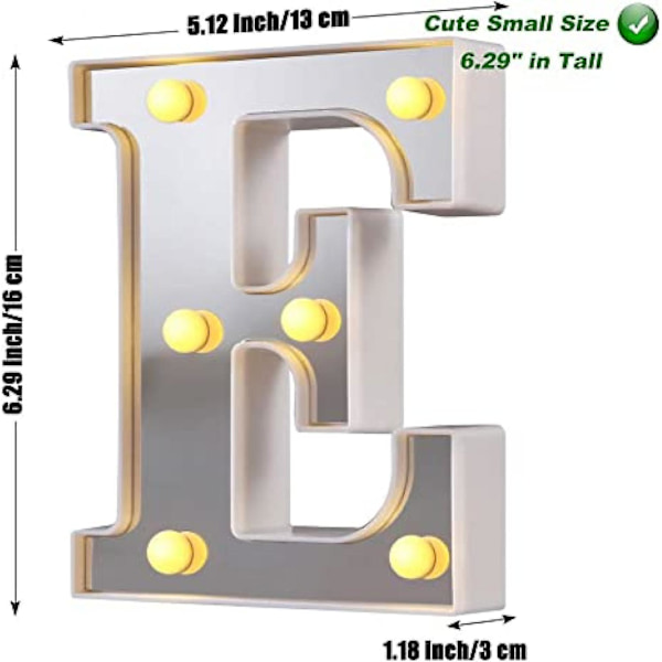 LED Marquee Bogstav Lys 26 Alfabet Lysende Bogstaver Skilt Perfekt Til Natlys Bryllup Fødselsdagsfest Julelampe Hjemmebar Dekoration B09 E