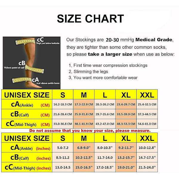 Thigh High Compression Stocking Footless, 20-30mmhg Compression Socks With Silicon 20 30mmhg Footless Beige Medium