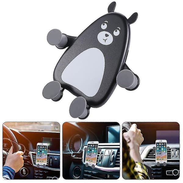 1pc Car Phone Bracket Air Outlet On-board Phone Holder Bear Shape Bracket