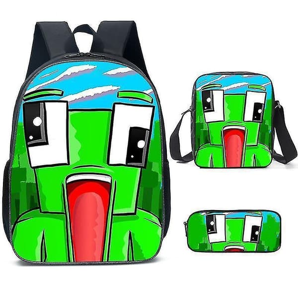 Backpack Kid School Bag Gift Large Capacity For Daily Life Bag 3pcs Green