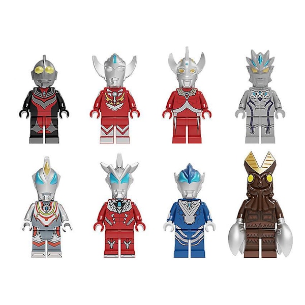 8 stk. Ultraman Byggeklodser Dukker Ubegrænset Cyroged Tero Dijia Samlede Byggeklodser Mini Legetøj