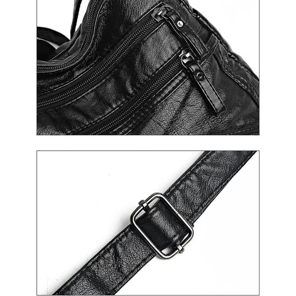 Bløde PU læder luksus punge og håndtasker multi-lomme crossbody skuldertasker til kvinder Red