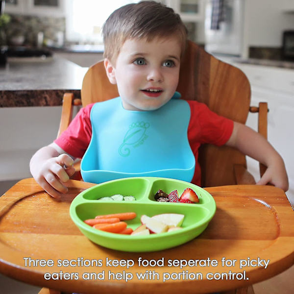Silicone Plates For Toddlers, Divided   Plates Non-toxic Bpa Free