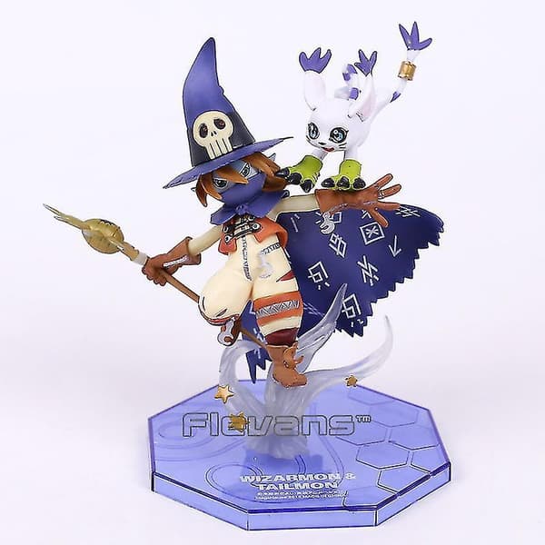 Digimon Adventure Digital Monster Wizarmon &amp; Tailmon PVC Figur Samlerobjekt Model Legetøj 15cm no box