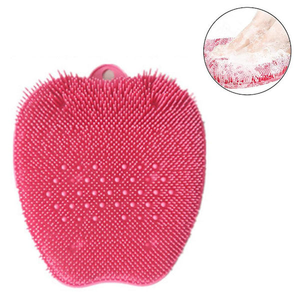 Larger Shower Foot Scrubber Mat With Non-slip Suction Cups- Cleans, Smooths, Exfoliates And Massages Your Feet Without Bending, Foot Circulation And S Pink