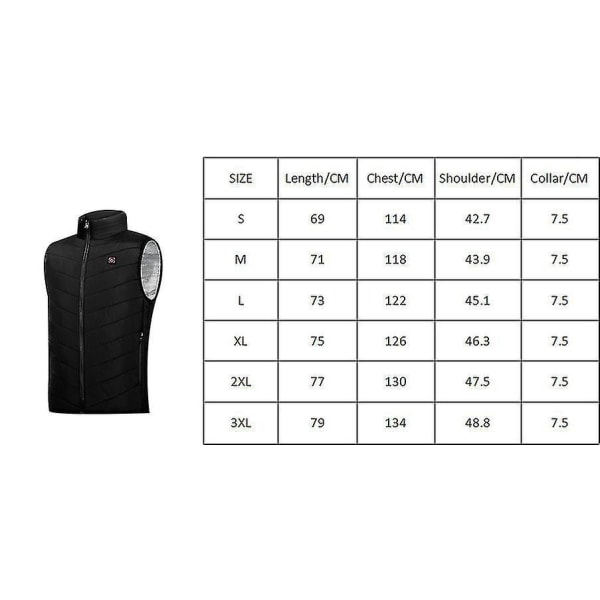 Electric Rechargeable Lightweight Women's Heated Vest BLACK XL