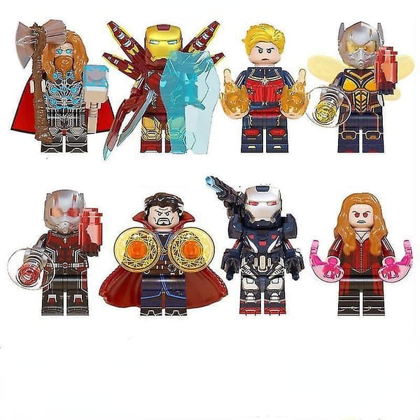 Marvel Avengers Iron Man Thanos Falcon Eye Rocky Thor Villain Assembled Building Blocks