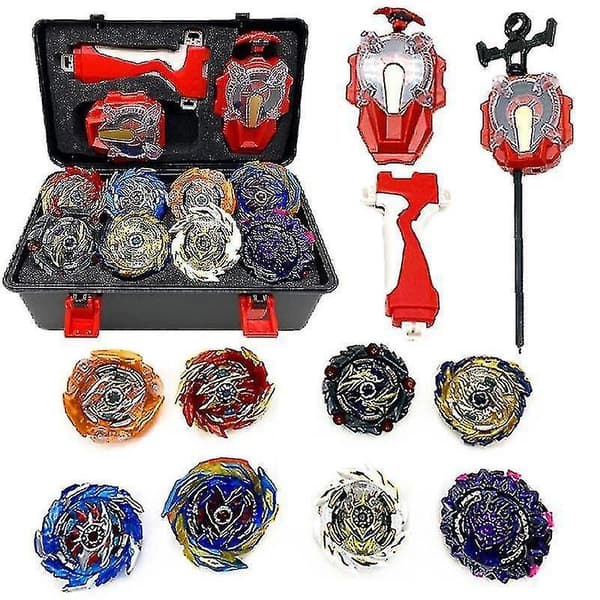 Super King 8 stk. Gyro Burst Beyblade Sett Med Eske