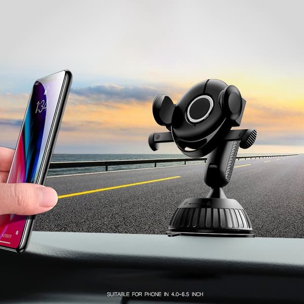 Car Phone Holder Universal Suction Cup Mount Dashboard Auto Lock Cellphone Stand For Smartphone D