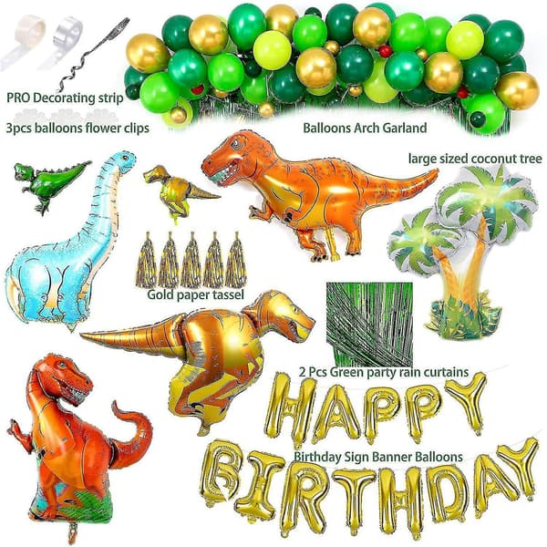 Barnebursdag Dinosaur Amazon Serie Tema Festutstyr Ballonger Bursdagsdekorasjoner