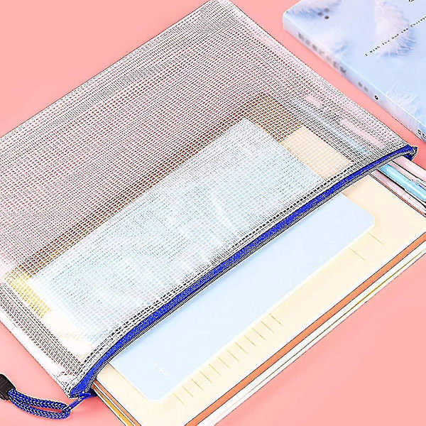 15 Pieces Zippered Folder Zipper Pocket A4 File Document Pockets With Zipper A4