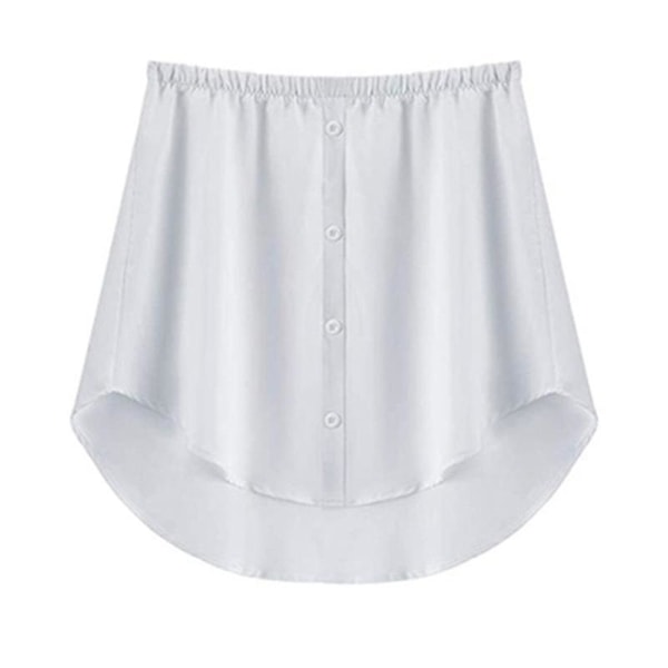 Shirt Extenders Adjustable Layering Fake Tops Lower Sweep Hem With Elastic Waist Band Mini Skirt White 5XL