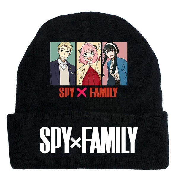 Fashion Trend Classic Winter Warm Knit Hat Beanie Cap For Children Adult Adolescents Cap New Japanese Anime Spy X Family Pattern black-A
