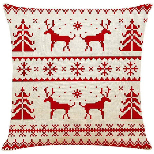 4 stk. 45x45 cm Pyntepudebetræk Juledekoration Sofapudebetræk Bomuld Linned Pudebetræk Firkantet Pude Betræk Til Sofa, Seng Og Bil